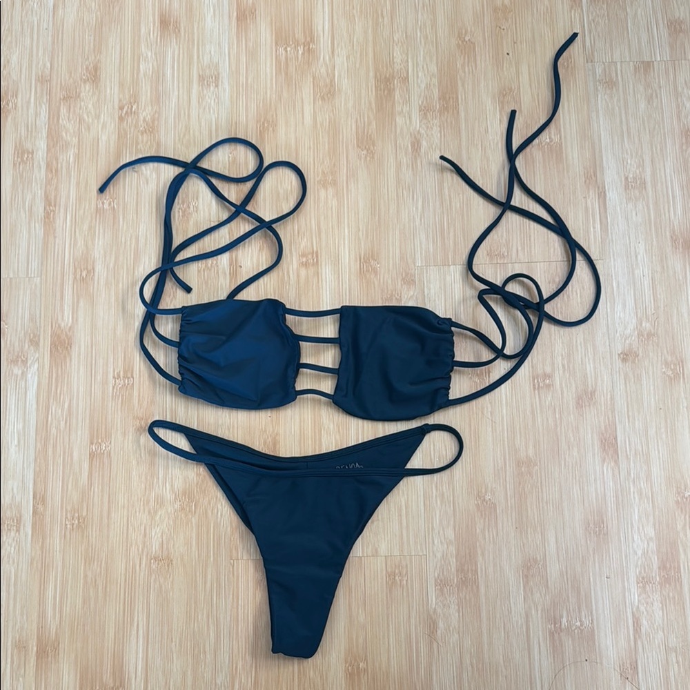 Black Strappy Bikini Set